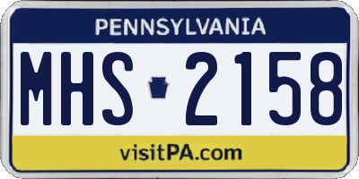 PA license plate MHS2158