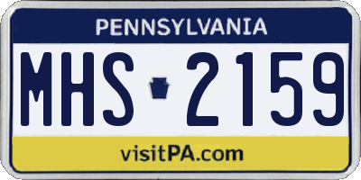 PA license plate MHS2159