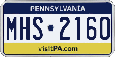 PA license plate MHS2160