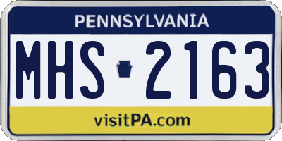 PA license plate MHS2163