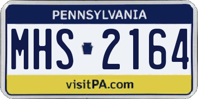 PA license plate MHS2164