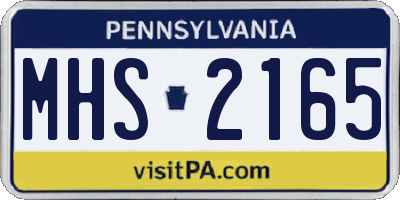 PA license plate MHS2165