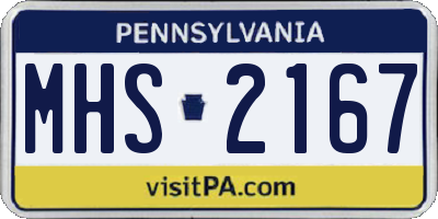 PA license plate MHS2167
