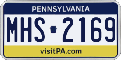 PA license plate MHS2169