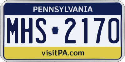 PA license plate MHS2170