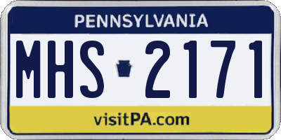 PA license plate MHS2171