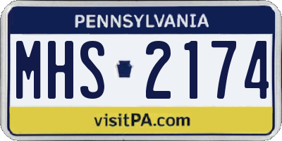 PA license plate MHS2174