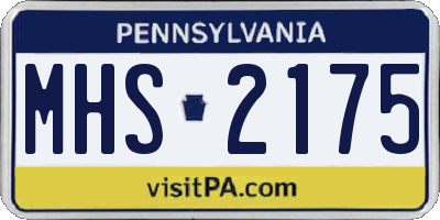 PA license plate MHS2175