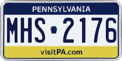PA license plate MHS2176