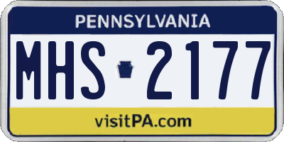 PA license plate MHS2177