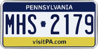 PA license plate MHS2179