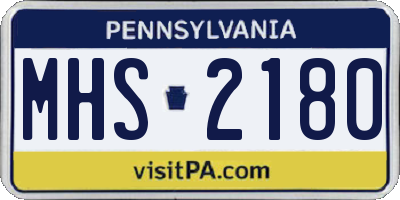 PA license plate MHS2180