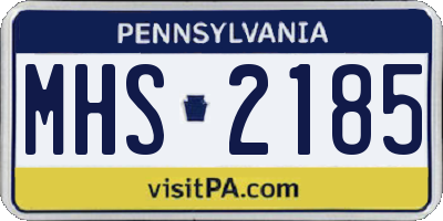 PA license plate MHS2185