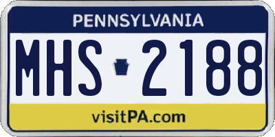 PA license plate MHS2188