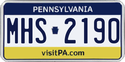 PA license plate MHS2190