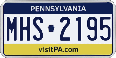 PA license plate MHS2195
