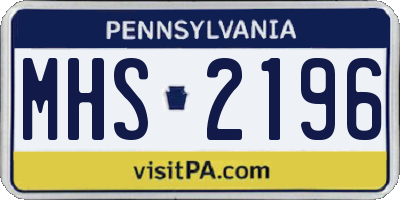 PA license plate MHS2196