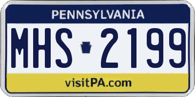 PA license plate MHS2199