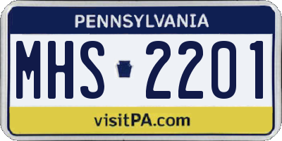 PA license plate MHS2201