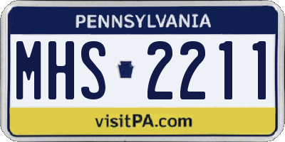 PA license plate MHS2211