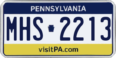 PA license plate MHS2213