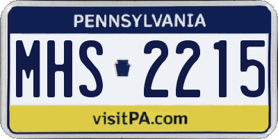 PA license plate MHS2215