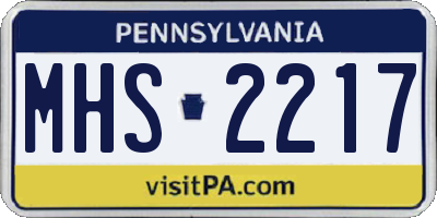 PA license plate MHS2217