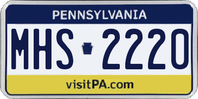 PA license plate MHS2220