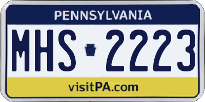 PA license plate MHS2223