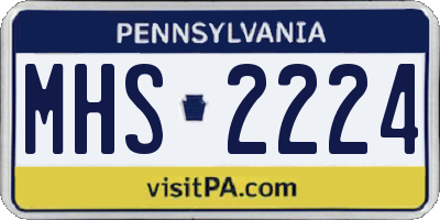 PA license plate MHS2224