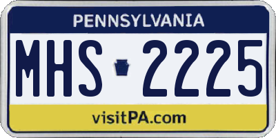 PA license plate MHS2225