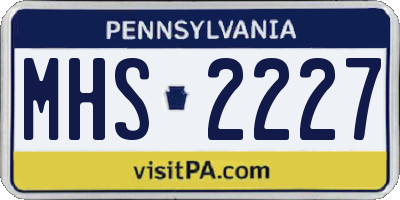 PA license plate MHS2227