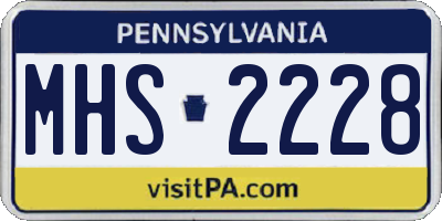 PA license plate MHS2228