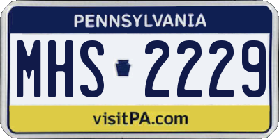 PA license plate MHS2229