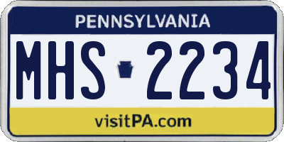 PA license plate MHS2234
