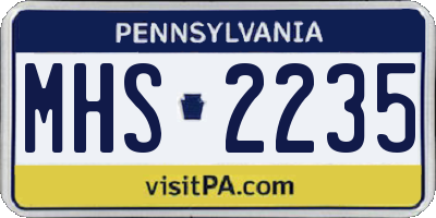 PA license plate MHS2235
