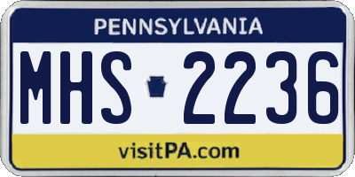 PA license plate MHS2236