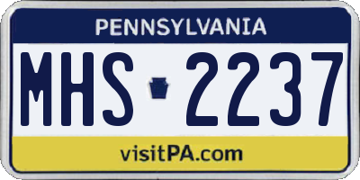 PA license plate MHS2237