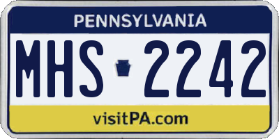 PA license plate MHS2242