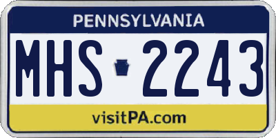 PA license plate MHS2243