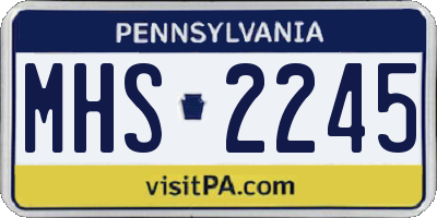 PA license plate MHS2245