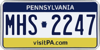 PA license plate MHS2247