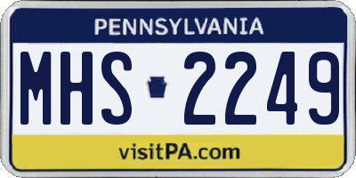 PA license plate MHS2249