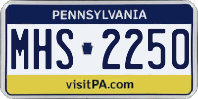 PA license plate MHS2250