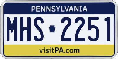 PA license plate MHS2251