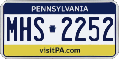 PA license plate MHS2252