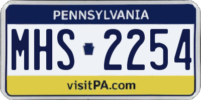 PA license plate MHS2254