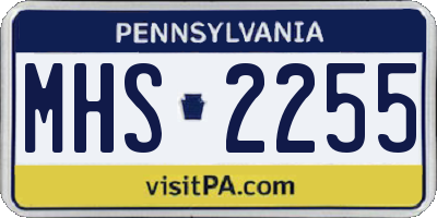 PA license plate MHS2255