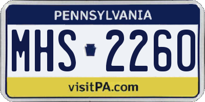 PA license plate MHS2260