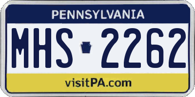 PA license plate MHS2262